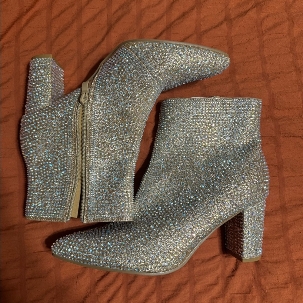 Rhinestone heeled boots